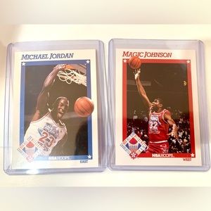 1991 NBA Hoops All Star Michael Jordan Card #253 MAGIC JOHNSON CARD #266